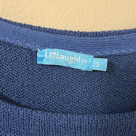 J. McLaughlin Womens Striped Knit Crew Neck Sweater Sz Small Preppy Classic Chic - Picture 6 of 7